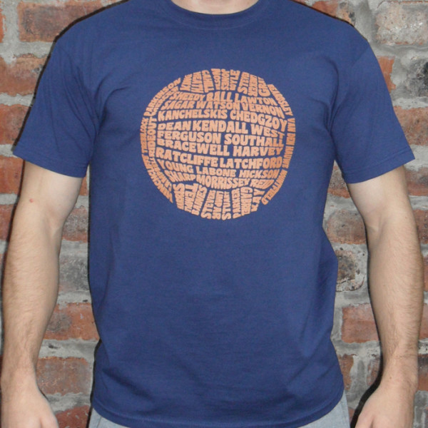 Everton 'Brown Ball' Legends Navy Tee Shirt | Toffee Art