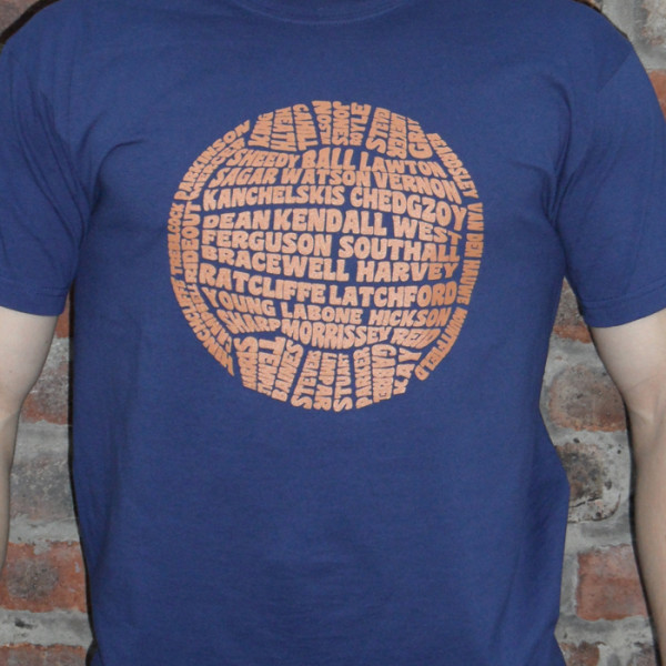 Everton 'Brown Ball' Legends Navy Tee Shirt | Toffee Art